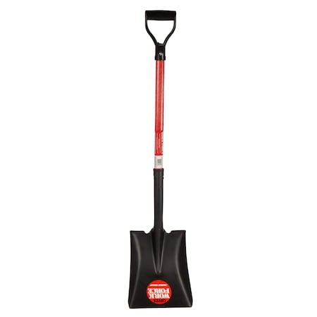 Emsco Group Square Point Shovel, 28in Fiberglass Handle, Heavy Duty 16 Gauge Steel Head 1236-1